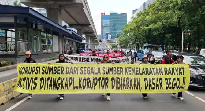 Gabungan Serikat Pekerja Padati KPK, Kritik Ketidakhadiran Pimpinan di Momen Peringatan Anti Korupsi